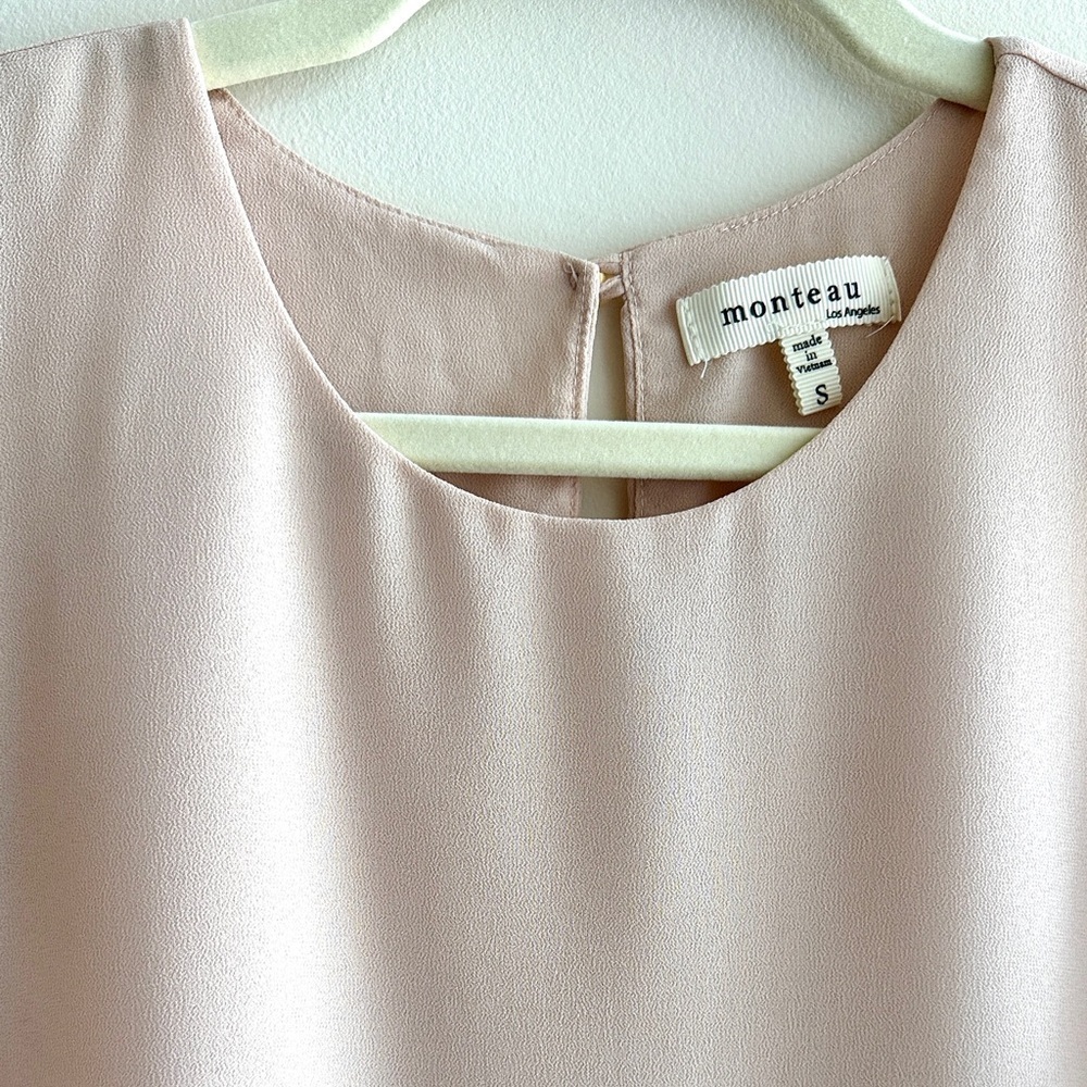 Monteau Women’s Blush Pink Layered Basic Tank Top, Size Small - Picture 5 of 15